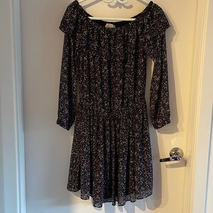NWOT Michael Kors off-shoulder dress with purple and white stars